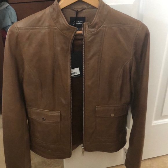 Lamarque Patch Pocket Leather Biker Jacket size S - Picture 5 of 8